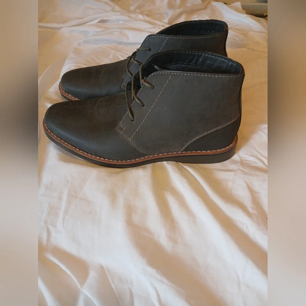 Steve Madden Mens Dark Gray M-Kesk Lace Up Short Boots Size 9.5